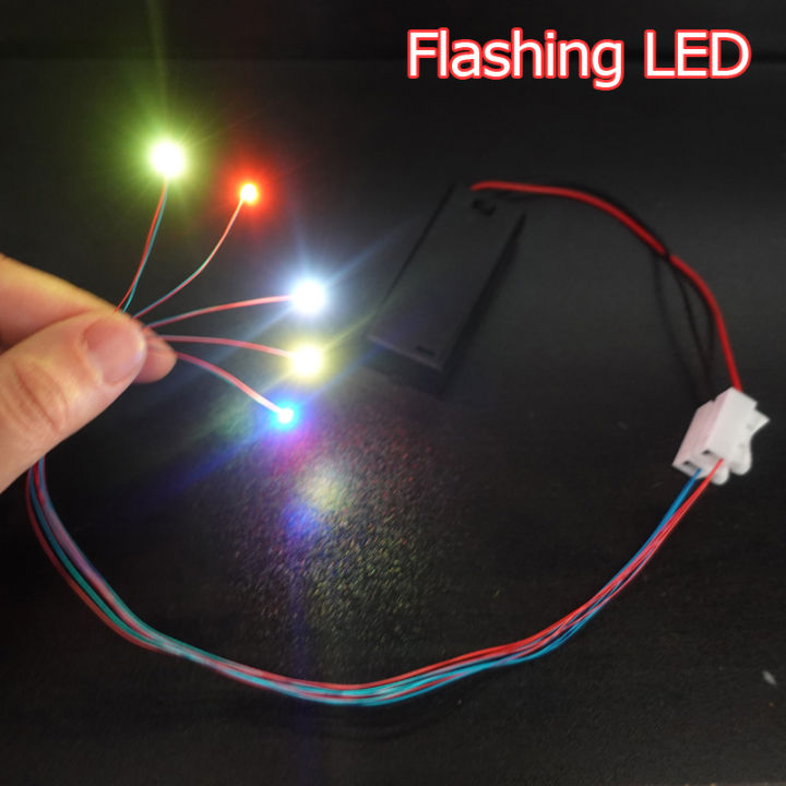 5pc Flashing Led SMD 0805 3V Blink Led Lamp Model Train Pre-soldered Micro Litz Railway Layout for Toy Gundam Lighting 60cm wire