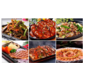 BBQ Serving Sizzling Tray Square Shape Grill cost Iron with wood base. 