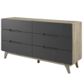 Elegant Wooden Sideboard and Chester Drawer Cabinet - Versatile Dresser with Two Shades. 