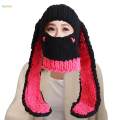 Knitted Hat Funny Hat Winter Warm Crochet Skull Cap Outdoor Ski Hat , Red. 