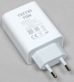 Original Tecno 70W Super Fast Charger – Type-C PD Adapter with USB Type-C Cable | Compatible with Phantom V, Camon 20 Premier, Pova Series. 