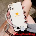 Casing Samsung A31 phone case softcase electroplated silicone shockproof protector smooth protective bumper cover new design with lanyard for girls ddaxss01. 