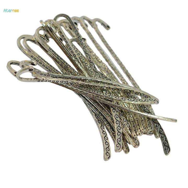 20 Tibetan Silver Metal Bookmark Label Stationery Antique Hook Book Marker
