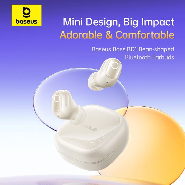 Baseus Bass BD1 TWS True 5.4 Super Bass P55 Splash-Resistant Earbuds Mini&Portable Snug Fit Earphone
