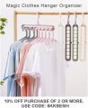 Clothes Hangers Organizers and Storage College Dorm Room Essentials Closet Organizer Magic Space Saving Hangers with 9 Holes. 