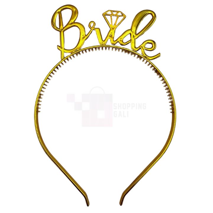 Bride Hair Band - Adjustable - Bridal Shower Hair Band - Golden Color - Headband For Girls