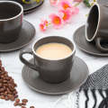 Ceramic Tea Cup Set with Saucer- 12 Pcs Tea Cups Set of 6 Classical Glazed Design. 