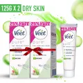 Veet Pure Hair Removal Cream Dry 125g - Body & Legs - Pack of 2. 