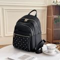 PU Leather Fashion Backpack for Women - Collage Backpack For Girls - Black Backpack for Girls- Shoulder Bag. 