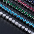 CAOSHI Luxury Plated Round Shiny Tennis Crystal Gemstone Chain Bangle Wedding Wristband Charm bracelets women. 