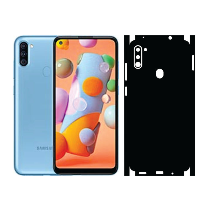 Back Paper For Samsung Galaxy A11 Self Adhesive Lamination Anti-Stain 0007 Black Sheet Wrap Cover