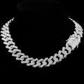 14/20MM width Prong Rhombus Cuban Link Necklace for Women Iced Out Chain Gold Silver Color Thick Cuban Necklace Hip Hop Jewelry. 