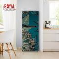 Royal White Rose Fridge Stickers 3D Self-Adhesive Vinyl Waterproof Door Wrap. 