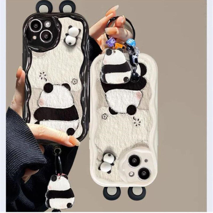 3D Panda Ears Ugly Frog Eyes Doll Cover For VIVO V29E Y20 Y15S Y15A Y12A Y20S Y11S Y12S Y20i Y16 Y19 V27E V21E V23 V25 V27 Pro V20 V15 S1 Pro Case Cartoon Cute 3D Doraemon Bracelet Soft Silicone Back Cover Anti-Knock Shockproof