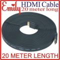 20 Meter Length (ROUND CABLE) Super Hdmi Long Cable 20M 20 Meter Length for Laptop to LED hdmi Black HDMI Cable High Speed 4K Compatible High Definition Multimedia Interface male to male for Clear Crystal Display Transmit Digital Video And Audio Content. 