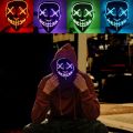 Cosplay the Up Wire Purge Mask Costume Halloween Light Scary Led Fluorescent Red. 