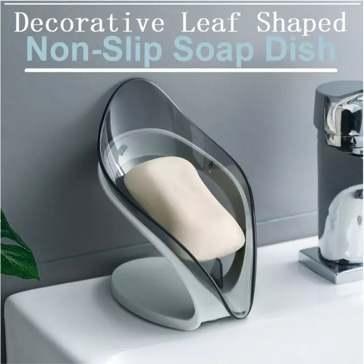 Smart Soap Holder with Box | Self Draining | Inclined Stylish and High Quality Leaf Shape Soap Holder | Water Sink | Modern Soap Holder | Sabun Dani | Modern Style Soap Holder, Leaf Shape, Self-Drain Soap Holder, Soap Holder, Sponge Holder, Bathroom
