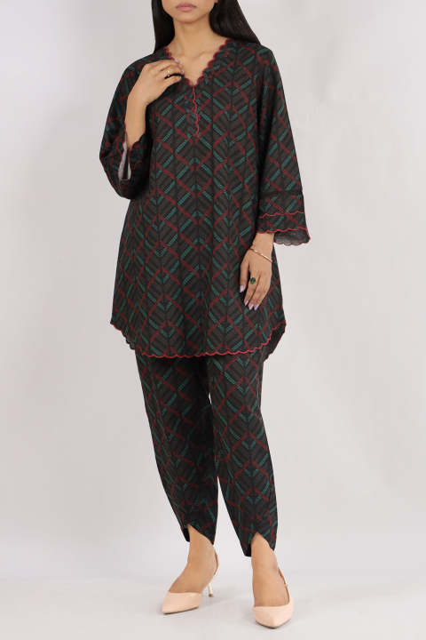 Saya Unstitched Printed Khaddar 2 Piece (Shirt/Trouser) Un-Stitched Shirt & Trouser For Women / For Girls - KALIEDOSCOPE VOL - 01 2024