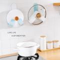 2 Pieces Multipurpose Kitchen Rotatable Folding Pot Lid Rack Shelf for Chopping Board Wall-mounted Plywood Storage Wall Hook. 