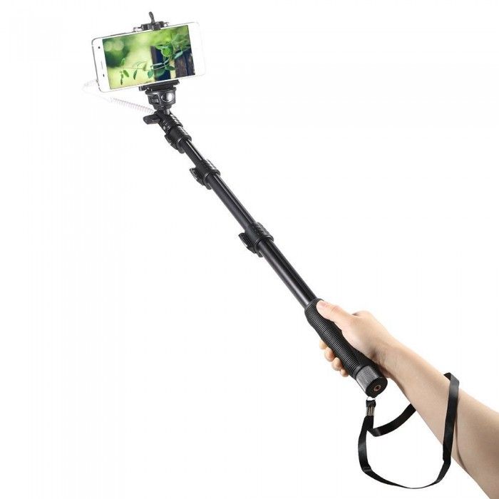 YUNTENG YT-1188 WIRED SELFIE STICK ALUMINIUM MONOPOD WITH PHONE HOLDER CLIP FOR SMARTPHONE / CAMERA