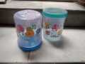 2 Pcs Storage Jars Plastic Canisters with Lids 900ml. 