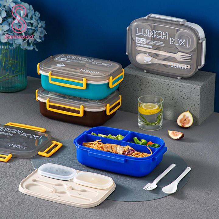 Compartmented Lunch Box Stackable Bento Box Lunch Container Dishwasher Safe Modern Design 2 Compartments for Southeast Asian Buyers Healthy Portion Lunch Box