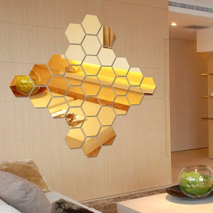 Gift%20City%20Presents%20Golden%20Acrylic%20Hexagon%20Mirror%20Wall%20Sticker%20Sets,%203D%20Wall%20Stickers,%20DIY%20Geometric%20Removable%20Acrylic%20Mirror%20Wall%20Decal,%20Personalized%20Art%20Hexagonal%20Mirror%20for%20Home%20Living%20Room%20Bedroom%20Decoration%20-%20Image%204