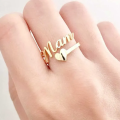 Personalized Name Ring With Heart Best Customized Gift For Wife And Mother Empowering Elegance. 