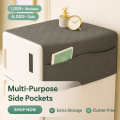 Cotton Quilted Fridge cover with Multi-Purpose Side Pockets. 