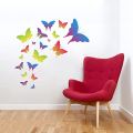 Wall Sticker For Bed Room  Colorful Butterfly Wall Paper PVC Removeable Decoration Wall Art Self Adhesive Wall Art Decor. 