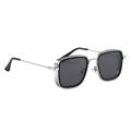 AlRashid Shopping Store Kabir Singh Silver Metal Frame Black Sunglasses For Boys/Man Gift Is Free Box & 1 One Cleaning Cloth. 