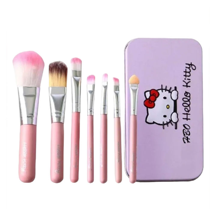 Cute%20Hello%20Kitty%207%20Makeup%20Foundation%20Powder%20Eye%20shadow%20Brushes%20Set%20-%20Image%202