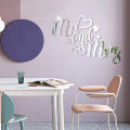 Acrylic Sticker Seamless Elegant Sticky Mr Mrs Wall Decal. 