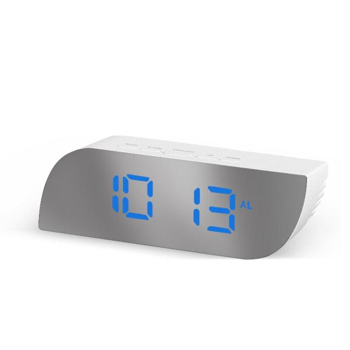 Digital Mirror Clock LED Night Lights Temperature Snooze Function Alarm Clocks USB Table Desk Clock Home Decor Battery Use