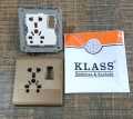 Klass Light Plug 5 in 1 Switches and Sockets Metal Base, Copper Points Sheet Coffee Color 1 Year Warranty. 