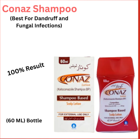 Conaz Ketoconazole Shampoo (60 ML) For Dandruff in Kids and Adults