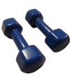 Fitness Club Pair of 3lbs Vinyl Dumbbells - Blue. 