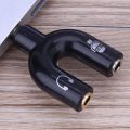 Earphone/Headphone 3.5mm Audio Splitter/Divider -trrs to trs converter U Shape 2 in 1 Audio Splitter Jack 3.5 mm to dual female. 
