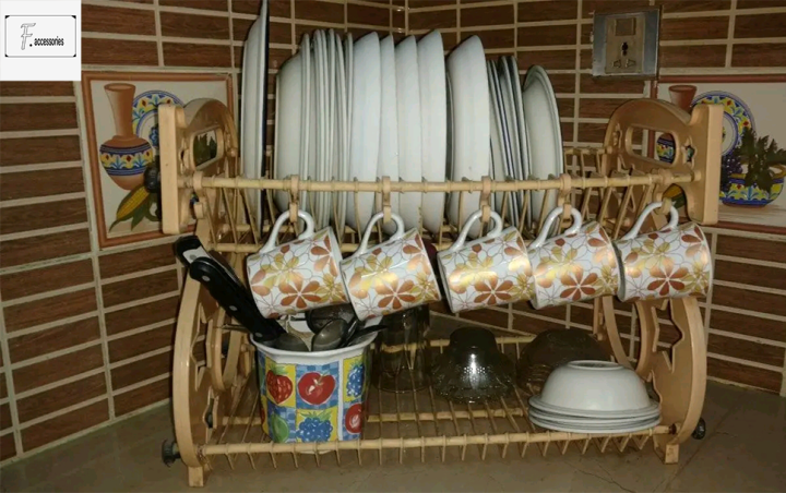 Kitchen rack / Plastic kitchen rack / Large kitchen rack / Crockery holder / Plate holder /Cup holder/ Crockery organizer / Kitchen accessories organizer