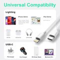 Felectrico USB-C to Lightning Cable -1m - Fast Charging and Data Sync Apple Cable for Apple iPhones , Apple Airpods, Apple iPads - White (Boost Charge Lightning to Type C Cable for iPhone, iPad, AirPods)- PD 20W Fast Charging iPhone Cable. 