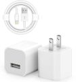 5W USB POWER ADAPTER-Lightening With USB Cable - 5 Watt Charger Adapter and Cable Compatible for iPhone 5/5S/6/6S/6Plus/7/7Plus/8/8Plus/Xr/Xs/X/Xs/Xs Max/ 11/11Pro/11Promax Etc., White. 