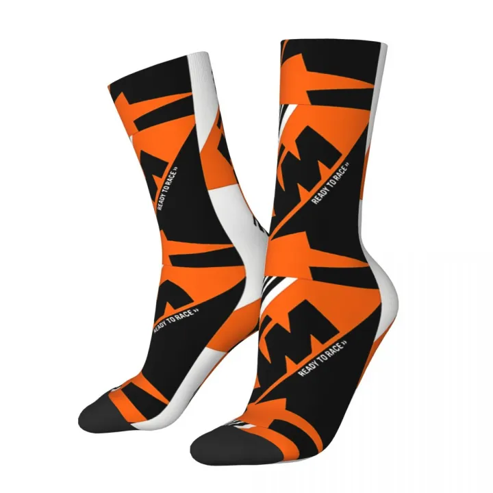 Funny Crazy Sock for Men KTM Orange Vintage Ready To Race Enduro Cross ...
