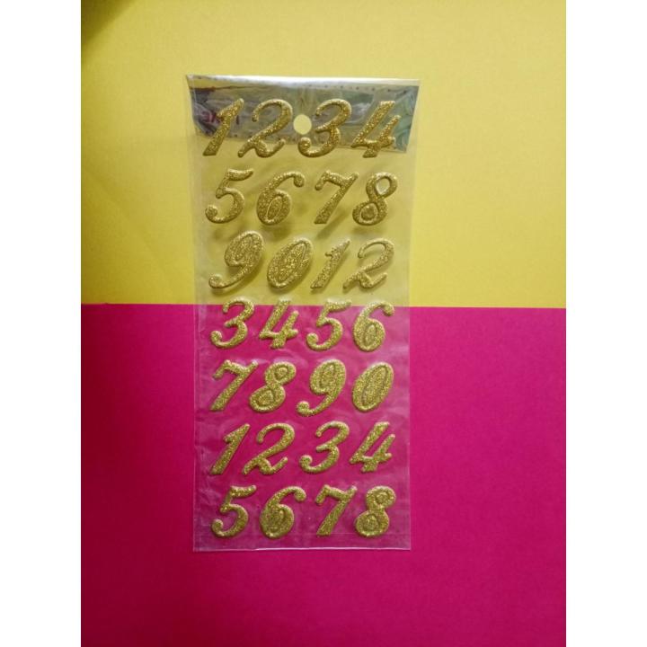 1 Packet of Golden Numeric stickers | Daraz.pk
