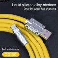 120W 6A Liquids Silicone Super Fast Charge USB Cable With LED Light Type-C & Micro USB For Xiaomi Huawei Samsung Vivo 1M. 