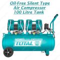 TOTAL Oil Free Air Compressor - 100 Litre - 3.2 HP - Silent Type - TCS2241008. 