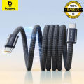 Baseus Dynamic 4 Pro Type-c to Type-c PD 100W Magnetic Charging Cable For Iphone 17 16 15 Series Samsung S25 S24 & More. 