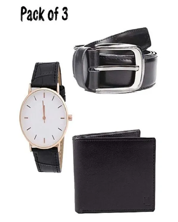Pack%20Of%203%20Casual%20Leather%20Belts,Wallet,Watch%20For%20Boys%20Black%20-%20Image%203