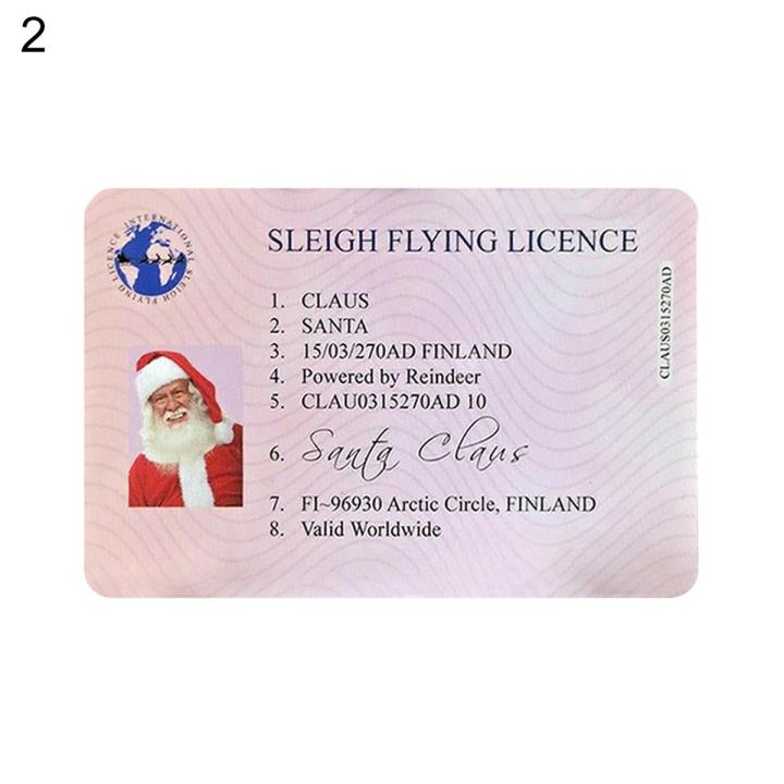 Christmas Sleigh Licence Novelty Santa Claus International Sleigh Flying Licence