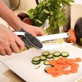 Best Quality 2 in 1 Clever Cutter Food Chopper Kitchen Scissors Smart Kitchen Shears Vegetable Slicer Dicer with Cutting Board. 