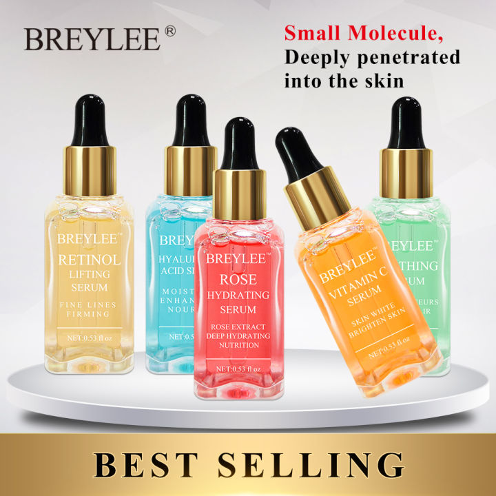 BREYLEE Serum Series Vitamin C Hyaluronic Acid Rose Repair Face Skin Care Nourish Firm Soothing Whitening Essence 1pcs